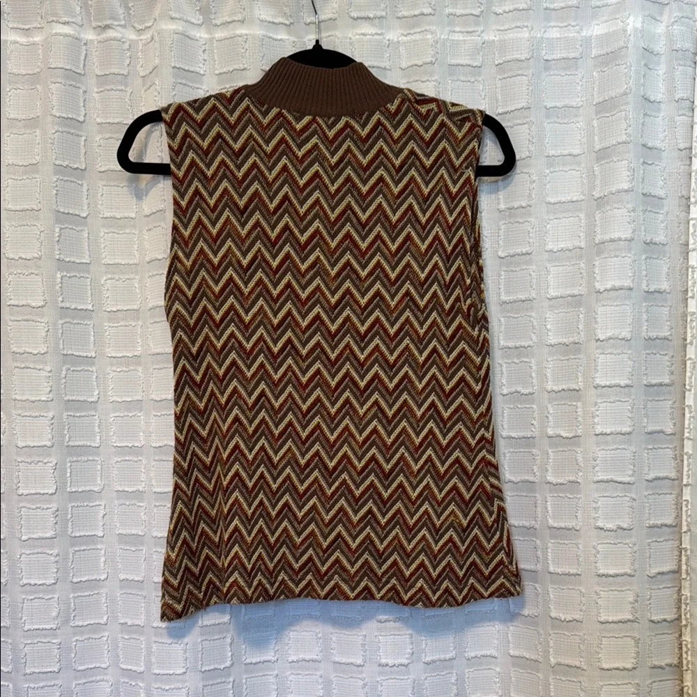 Vintage Saint Florent Chevron Pattern Sleeveless Top - Picture 3 of 6